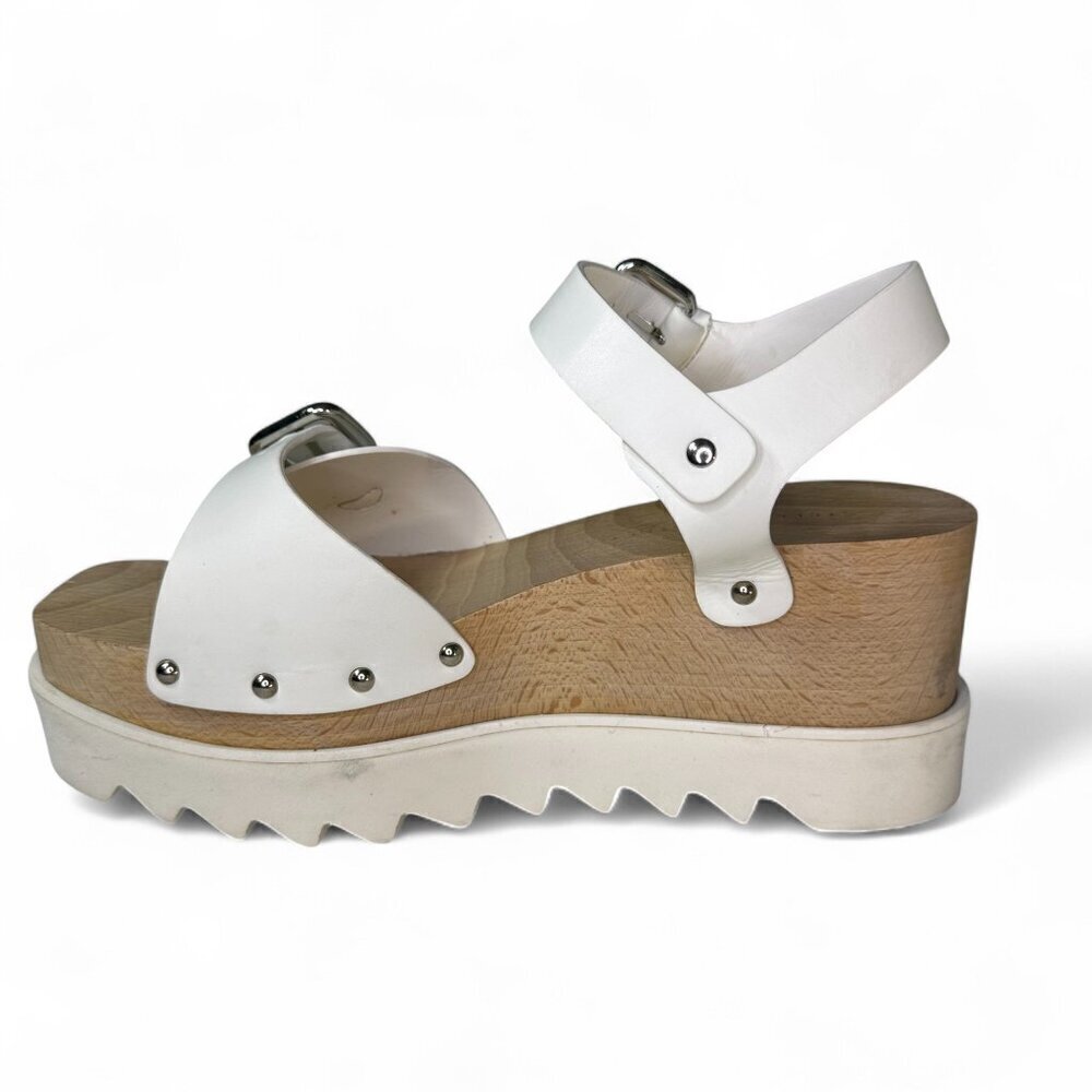 Stella McCartney Women's White Elyse Platform Wooden Sandal EU 38.5 - Picture 9 of 12
